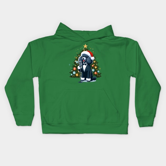 Poodle Dog Singing Christmas Kids Hoodie by Graceful Designs